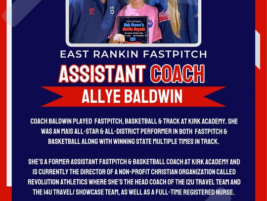 Baldwin new East Rankin  fastpitch assistant coach