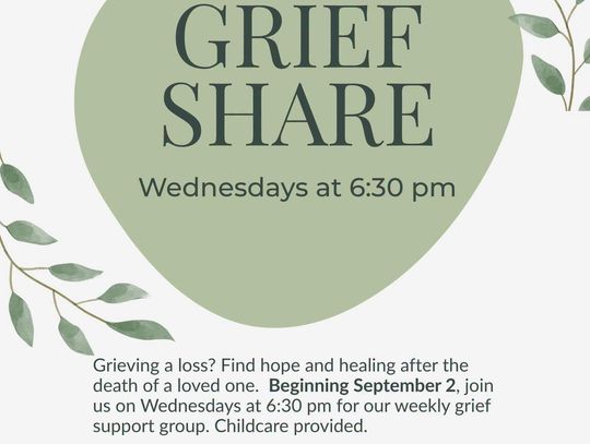 Griefshare support group starts Sept. 2
