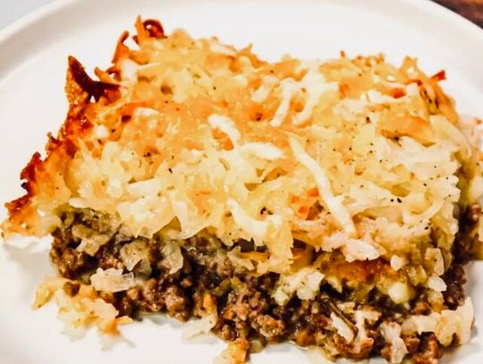 A tantalizing mixture of ground beef, vegetables, soup cream and butter, hashbrowns and cheese creates the perfect All-In-One Dish.