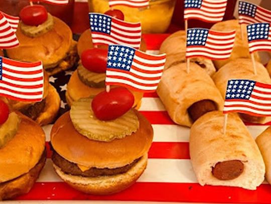 Sliders and pretzel dogs that can be prepared easily indoors and decorated with patriotic touches are the perfect Fourth of July meal.                                   Photo by Kara Kimbrough