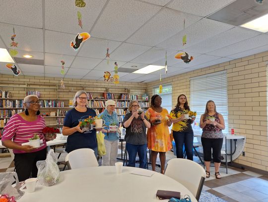 Library Mother's Day flower  arranging event a success