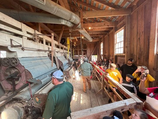 Students experience the cotton ginning process inside the oldest operating cotton gin in America during the annual Harvest Festival in Jackson. The Mississippi Agriculture and Forestry Museum will host the 2023 Harvest Fest November 7-11, from 9:00 a.m. to 2:00 p.m.