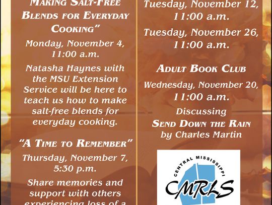 Pelahatchie Library November Calendar of Events