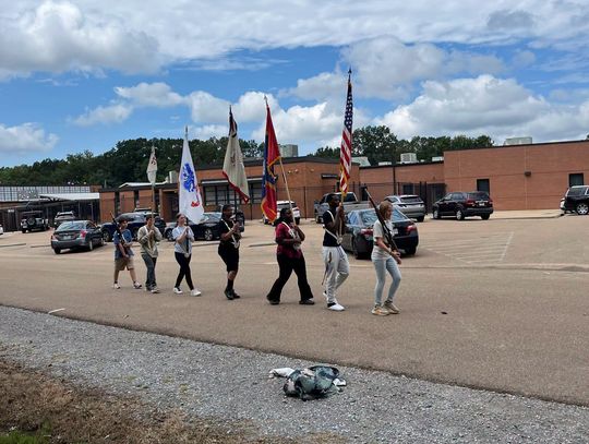 PHS’s JROTC Color Guard is ready for game night