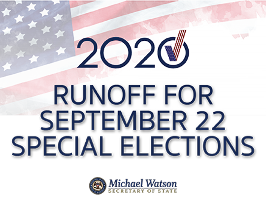 Runoff for September 22nd Special Elections - Election Day Reminders