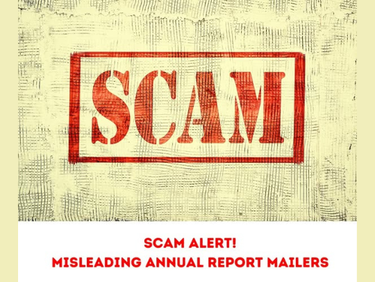 WARNING: Misleading Annual Report Mailers