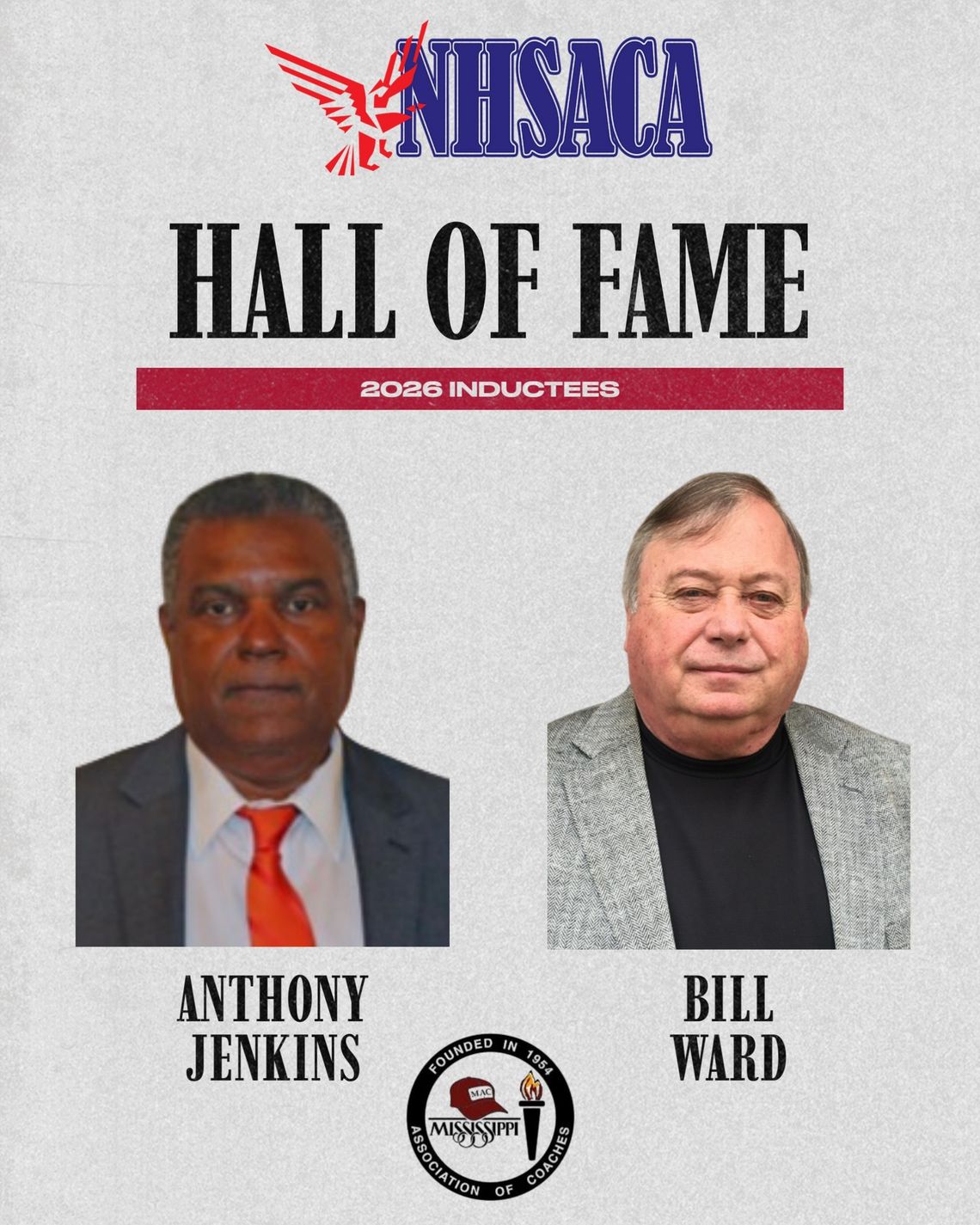 Coaches Jenkins and Ward inducted into NHSACA Hall of Fame Coaches Jenkins and Ward inducted into NHSACA Hall of Fame