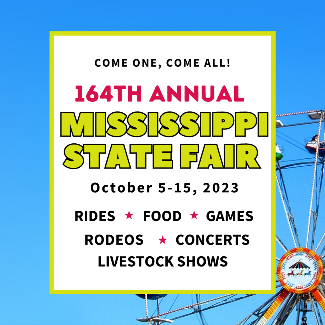 Dates Announced for the 164th Mississippi State Fair