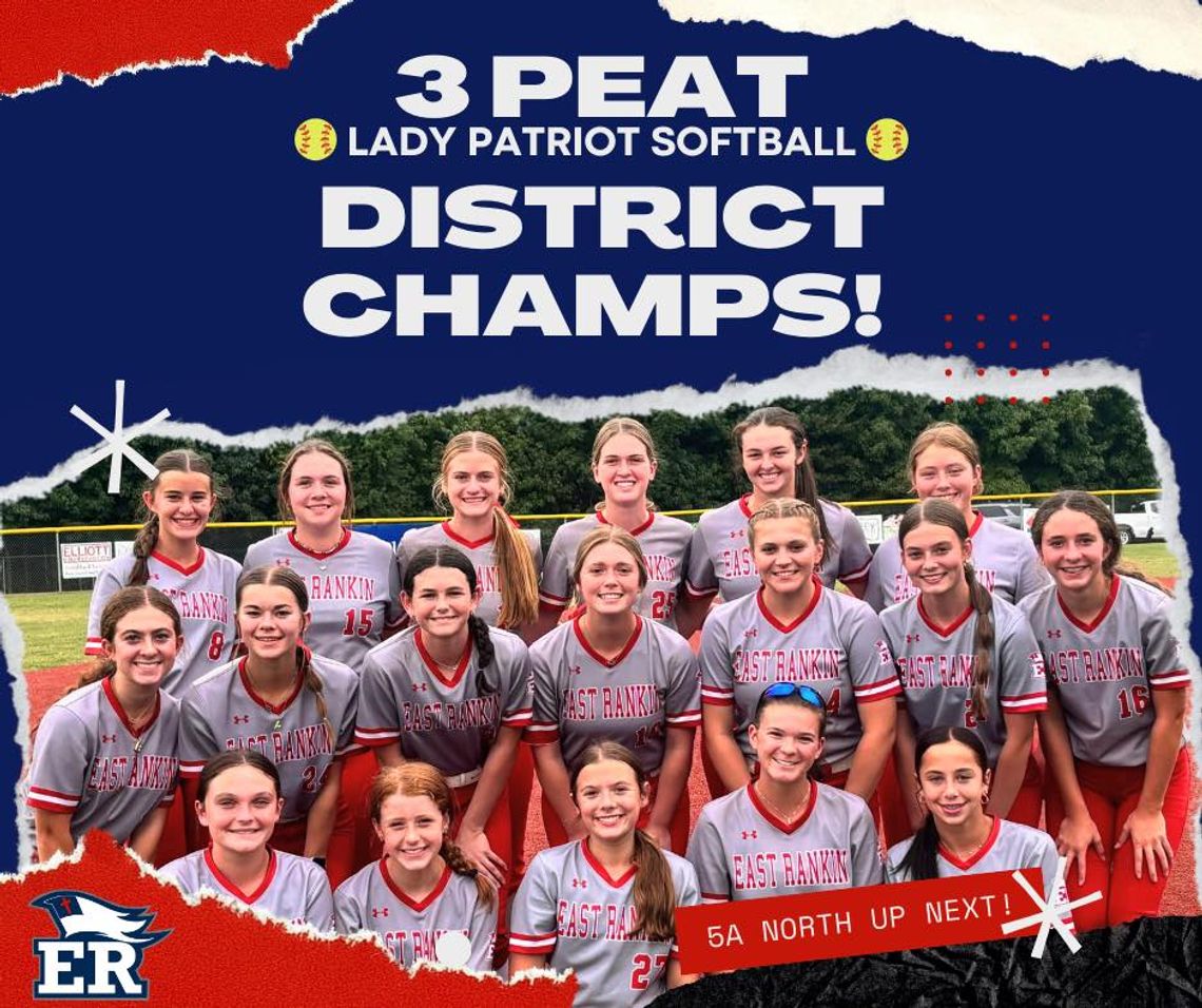 ERA softball girls three time district champions