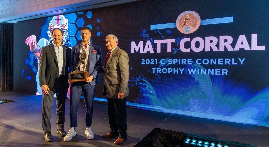 Matt Corral wins 2021 C Spire Conerly Trophy as best college football player in Mississippi 