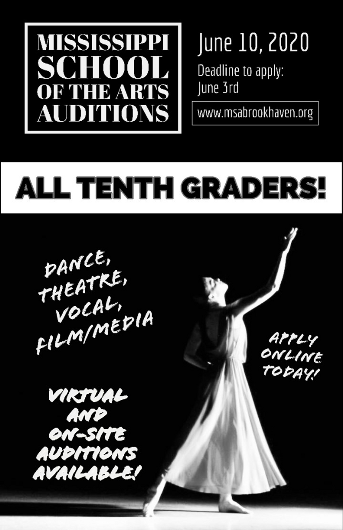 MSA Dance, Theatre, Vocal and Filmmaking Auditions