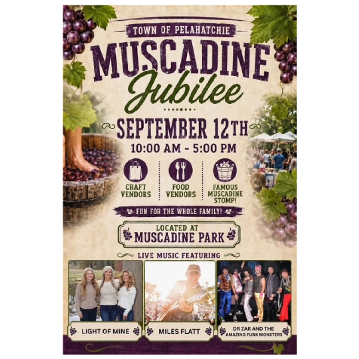 Muscadine Jubilee coming to Downtown Pelahatchie on September 12 Muscadine Jubilee coming to Downtown Pelahatchie on September 12