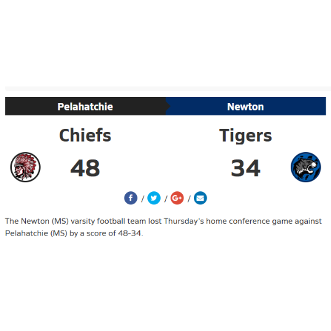 Newton Falls to Pelahatchie as Chiefs Extend Winning Streak