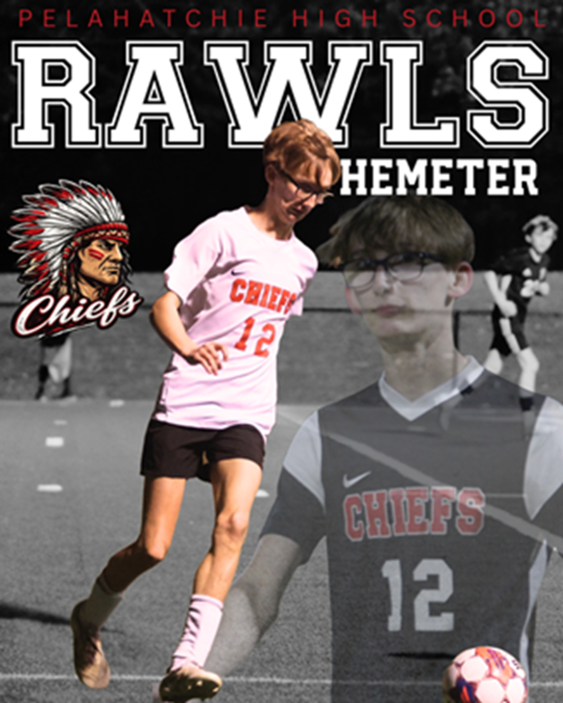 Pelahatchie High School Soccer Player Rawls kicking the ball