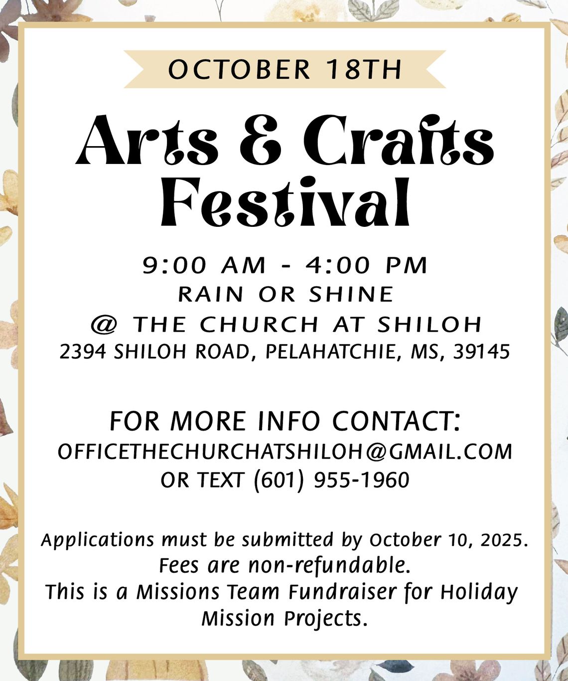 The Church at Shiloh hosts annual Arts & Crafts Festival