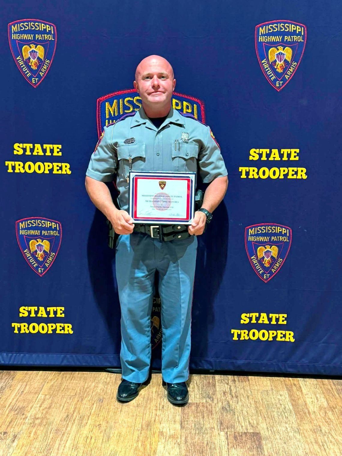 Trooper Dearman awarded for service
