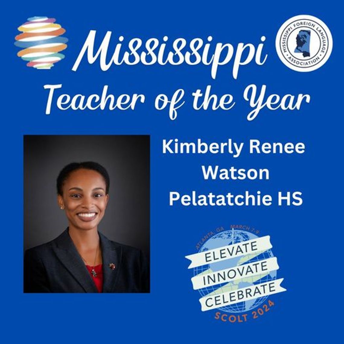 Watson named SCOLT Mississippi teacher of the year